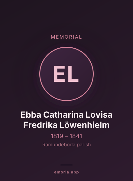Memorial portrait of Ebba Catharina Lovisa Fredrika Löwenhielm
