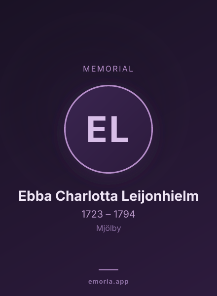 Memorial portrait of Ebba Charlotta Leijonhielm