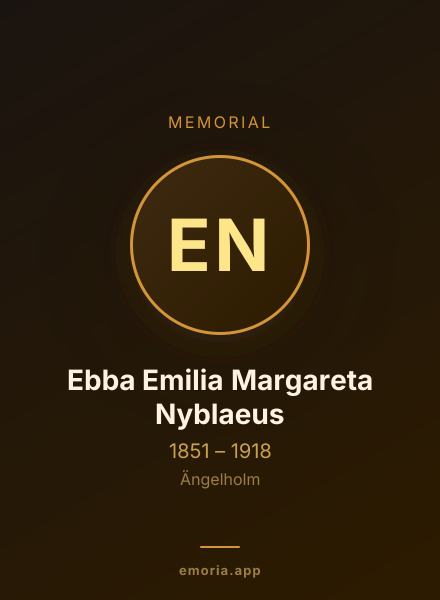 Memorial portrait of Ebba Emilia Margareta Nyblaeus