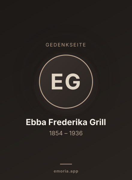 Gedenkportrait von Ebba Frederika Grill