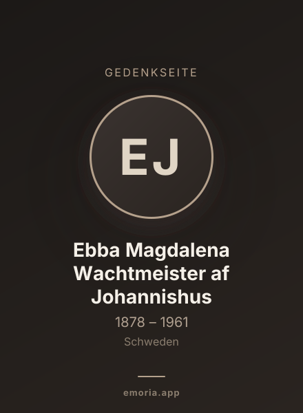 Gedenkportrait von Ebba Magdalena Wachtmeister af Johannishus