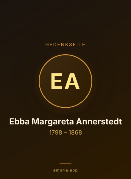 Gedenkportrait von Ebba Margareta Annerstedt