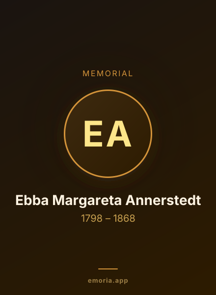 Memorial portrait of Ebba Margareta Annerstedt