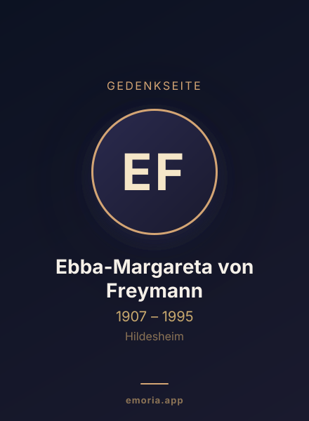 Gedenkportrait von Ebba-Margareta von Freymann