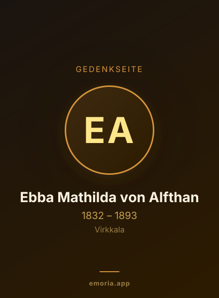Gedenkportrait von Ebba Mathilda von Alfthan