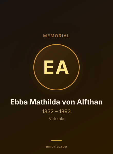Memorial portrait of Ebba Mathilda von Alfthan
