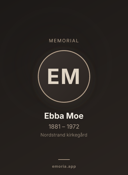 Memorial portrait of Ebba Moe