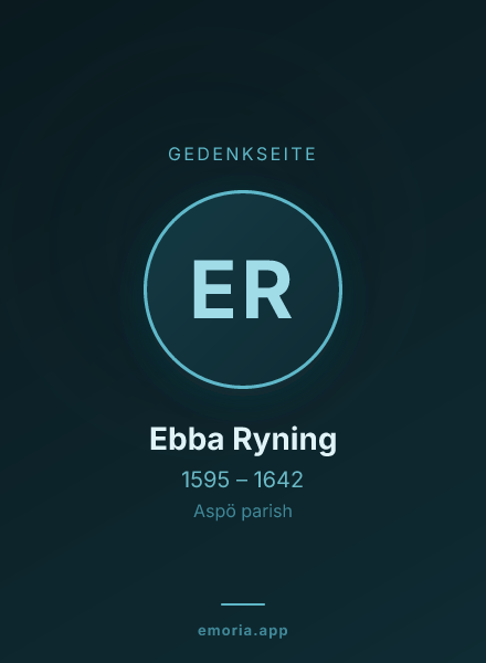 Gedenkportrait von Ebba Ryning