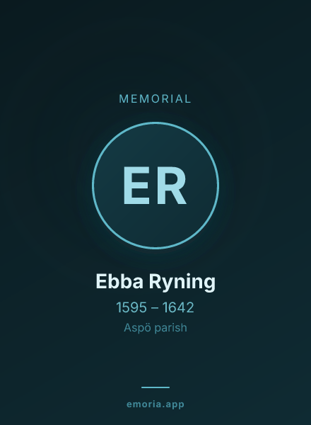 Memorial portrait of Ebba Ryning
