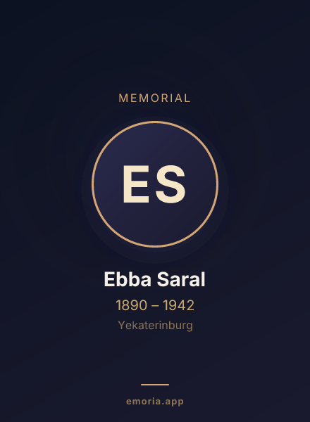 Memorial portrait of Ebba Saral