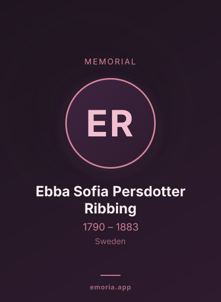 Memorial portrait of Ebba Sofia Persdotter Ribbing