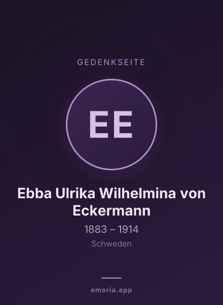 Gedenkportrait von Ebba Ulrika Wilhelmina von Eckermann