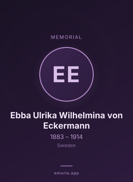 Memorial portrait of Ebba Ulrika Wilhelmina von Eckermann