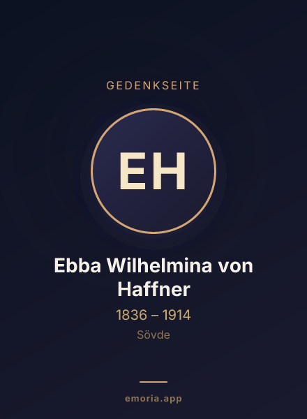 Gedenkportrait von Ebba Wilhelmina von Haffner