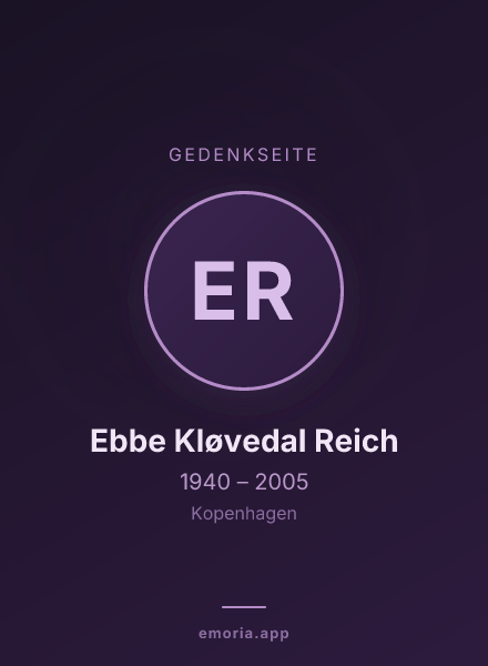 Gedenkportrait von Ebbe Kløvedal Reich