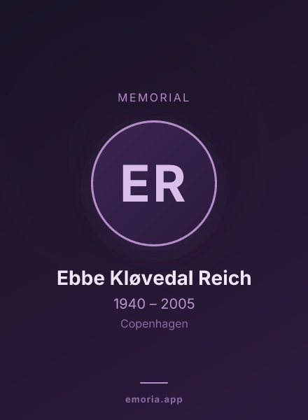 Memorial portrait of Ebbe Kløvedal Reich