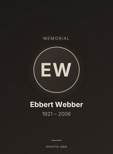 Memorial portrait of Ebbert Webber