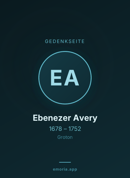 Gedenkportrait von Ebenezer Avery