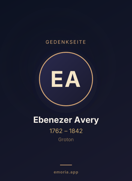 Gedenkportrait von Ebenezer Avery