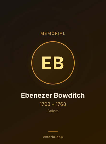 Memorial portrait of Ebenezer Bowditch