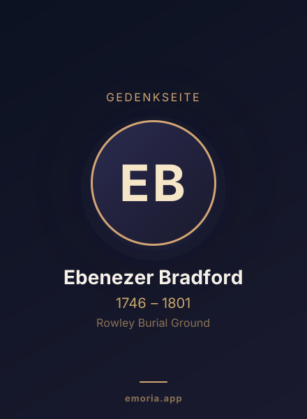 Gedenkportrait von Ebenezer Bradford