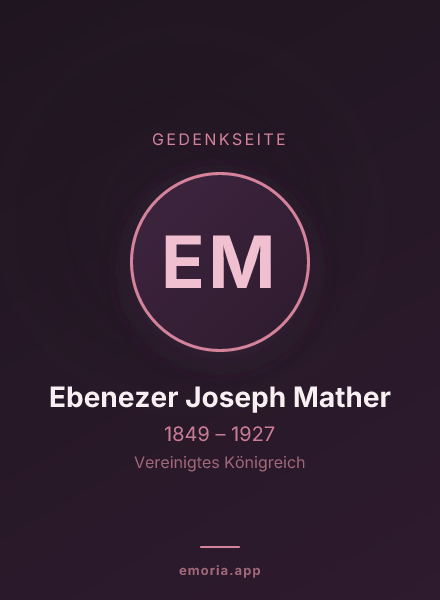 Gedenkportrait von Ebenezer Joseph Mather
