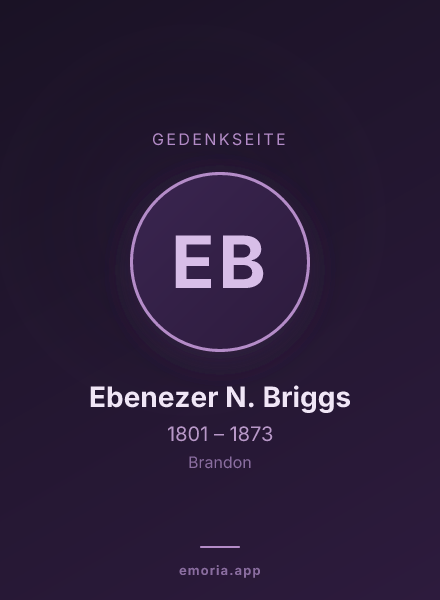 Gedenkportrait von Ebenezer N. Briggs