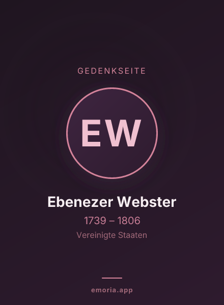Gedenkportrait von Ebenezer Webster