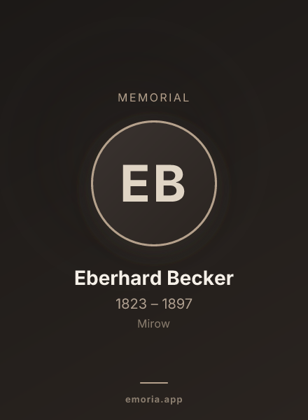 Memorial portrait of Eberhard Becker