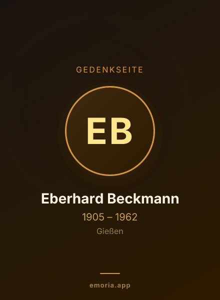 Gedenkportrait von Eberhard Beckmann