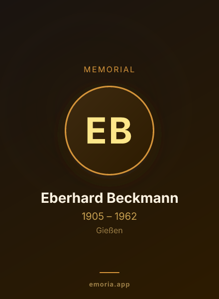 Memorial portrait of Eberhard Beckmann
