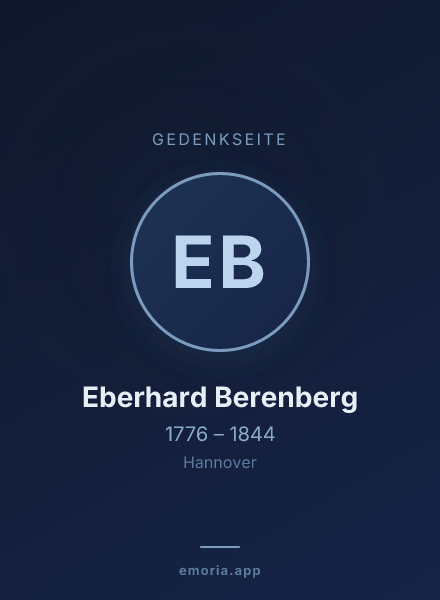 Gedenkportrait von Eberhard Berenberg