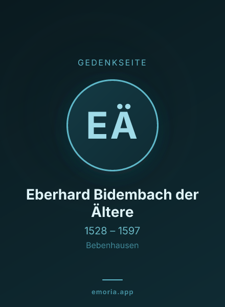 Gedenkportrait von Eberhard Bidembach der Ältere