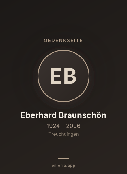 Gedenkportrait von Eberhard Braunschön