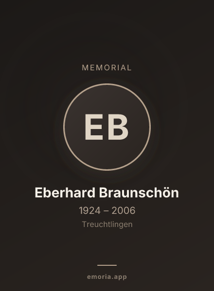 Memorial portrait of Eberhard Braunschön