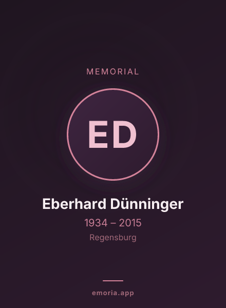 Memorial portrait of Eberhard Dünninger