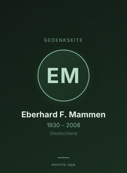Gedenkportrait von Eberhard F. Mammen