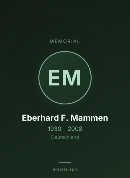 Memorial portrait of Eberhard F. Mammen