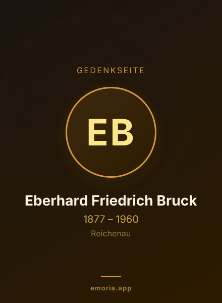 Gedenkportrait von Eberhard Friedrich Bruck