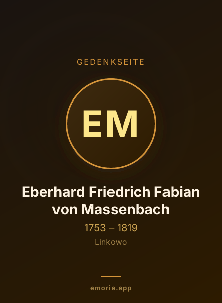 Gedenkportrait von Eberhard Friedrich Fabian von Massenbach