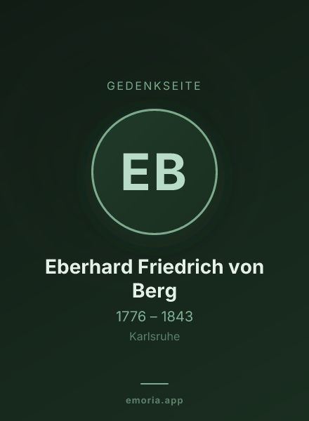 Gedenkportrait von Eberhard Friedrich von Berg