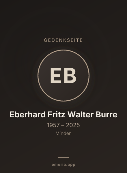 Gedenkportrait von Eberhard Fritz Walter Burre