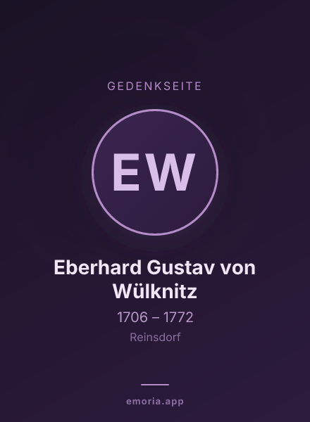 Gedenkportrait von Eberhard Gustav von Wülknitz