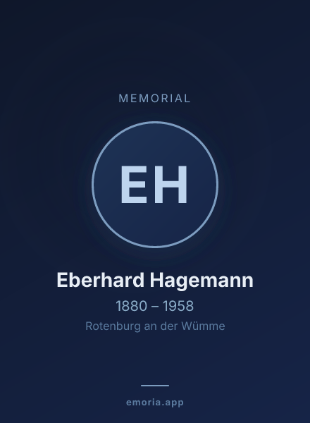 Memorial portrait of Eberhard Hagemann
