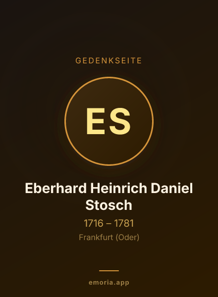 Gedenkportrait von Eberhard Heinrich Daniel Stosch