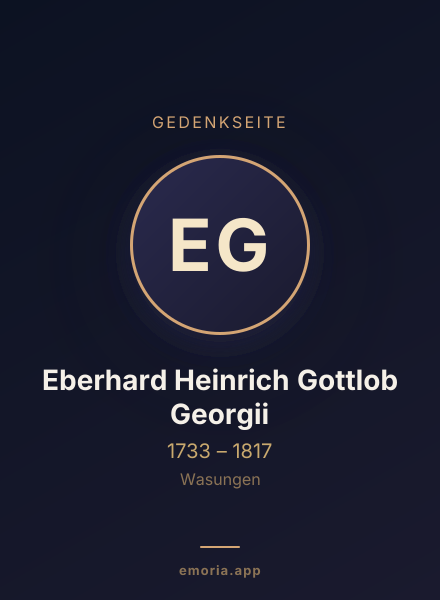Gedenkportrait von Eberhard Heinrich Gottlob Georgii