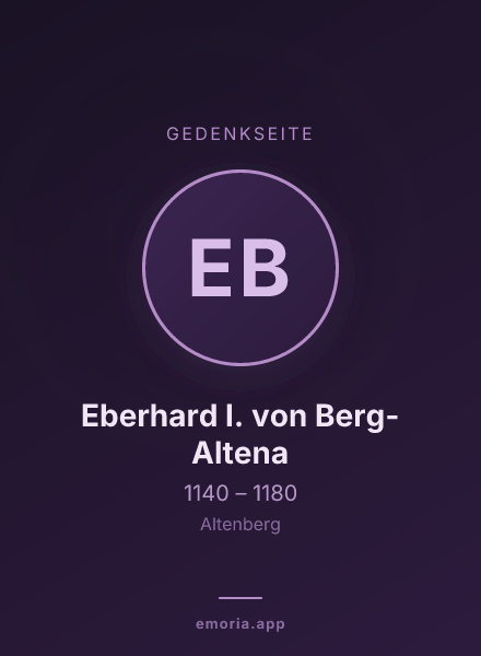Gedenkportrait von Eberhard I. von Berg-Altena