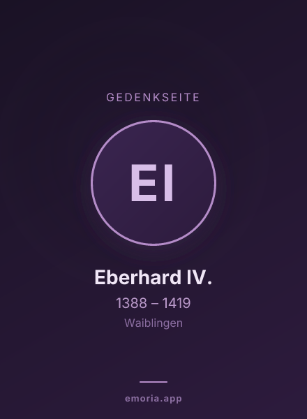 Gedenkportrait von Eberhard IV.