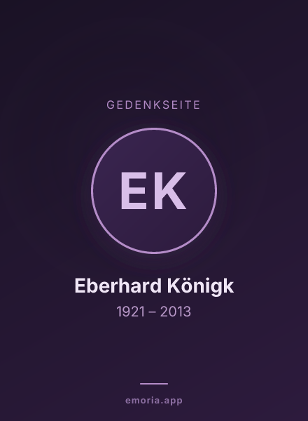Gedenkportrait von Eberhard Königk