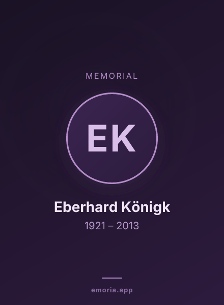 Memorial portrait of Eberhard Königk
